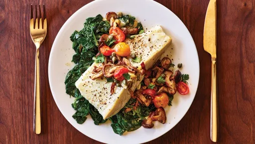 White Wine Halibut with Vegetables