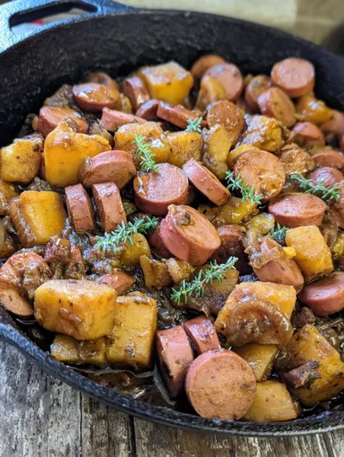 Potato and sausage goulash