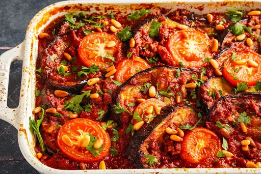 Egyptian Moussaka (Eggplant and Ground Beef Tomato Bake)
