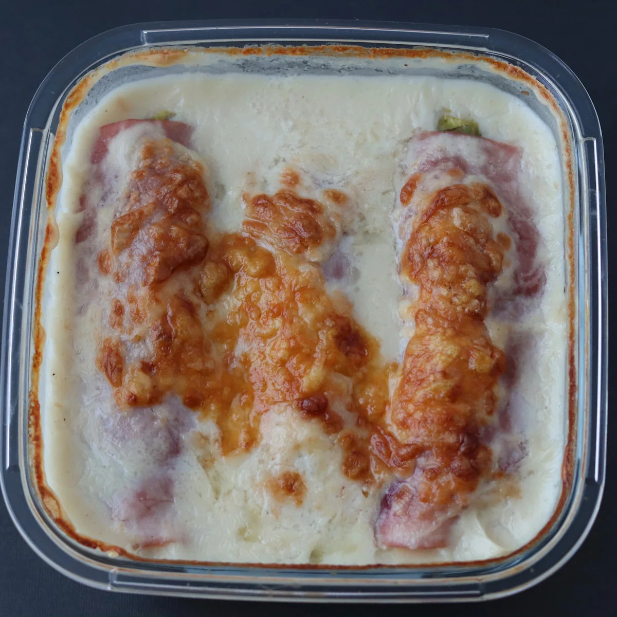 Baked Chicory with Ham and Cheese