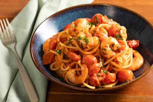 Pasta con camarones