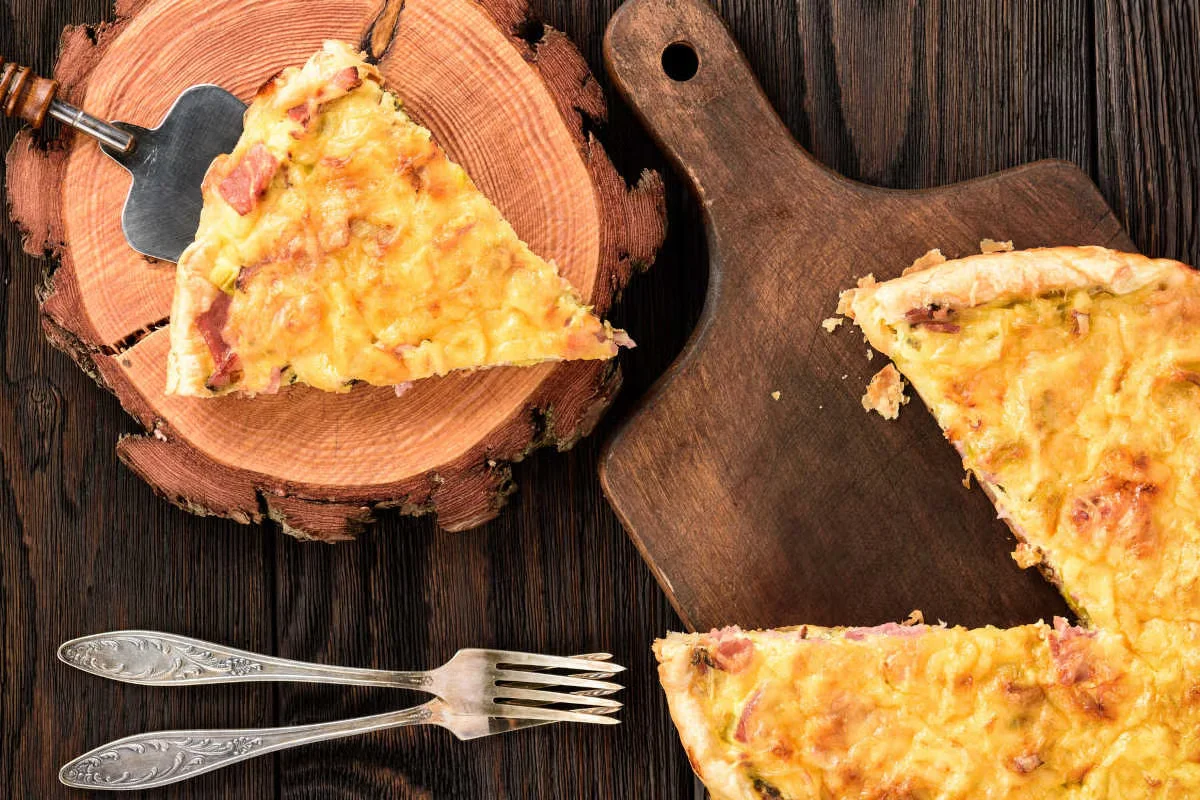Leek and bacon tart