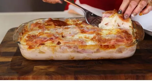 Papas al horno con jamón