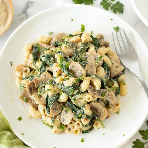 Vegan Mushroom Spinach Pasta (No Cream)