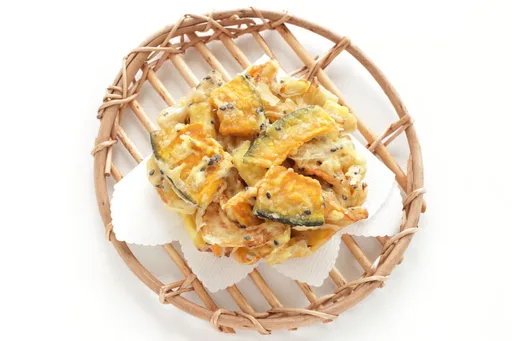 Battered fried pumpkin