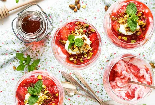 Gluten Free Low Fat Strawberry Rhubarb Fool Recipe