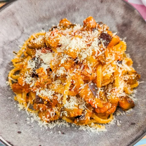 4 Ingredient Eggplant Pasta (Pasta alla Norma)