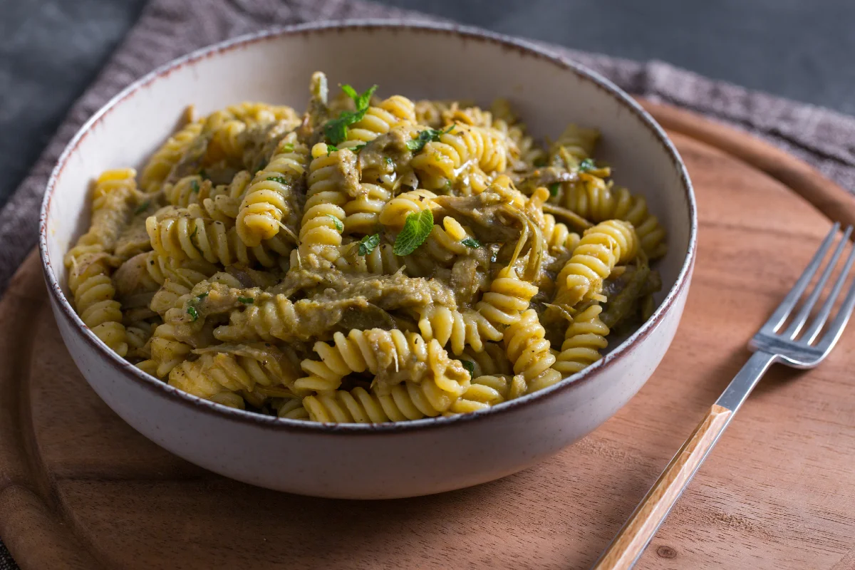 Pasta con alcachofas