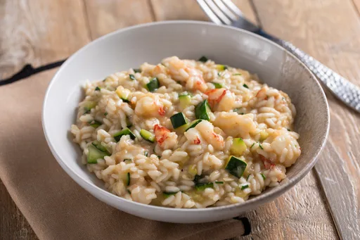 Prawn and courgette risotto
