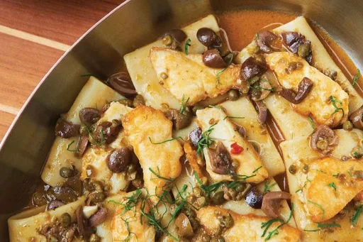 Paccheri com robalo do Langosteria Bistrot, em Milão