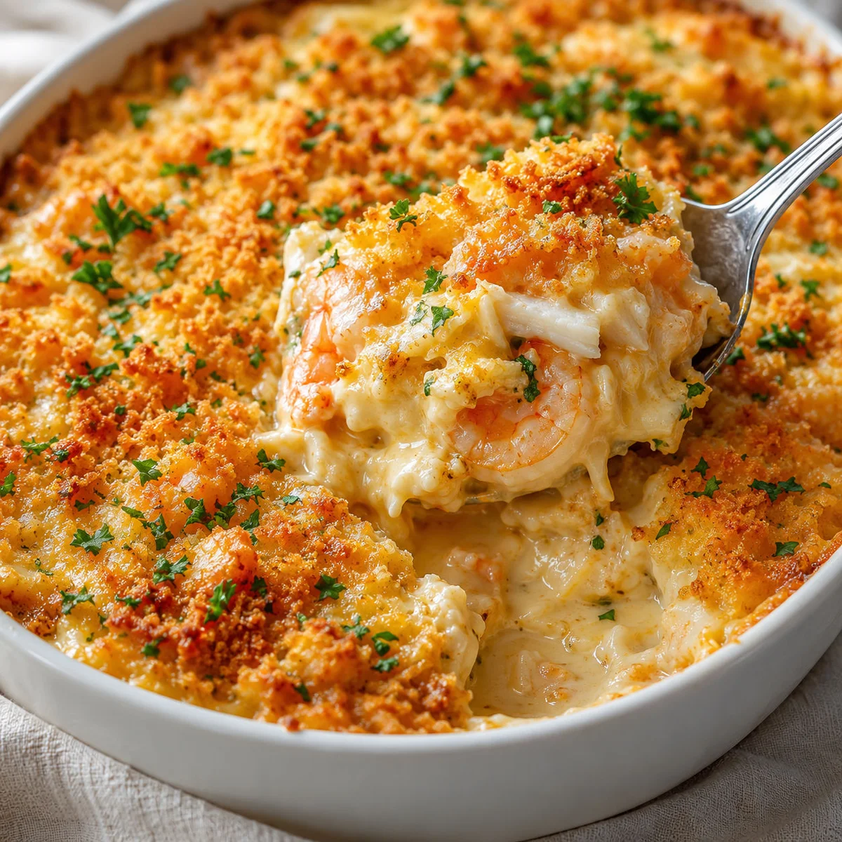 Cheesy Seafood Casserole Dinner