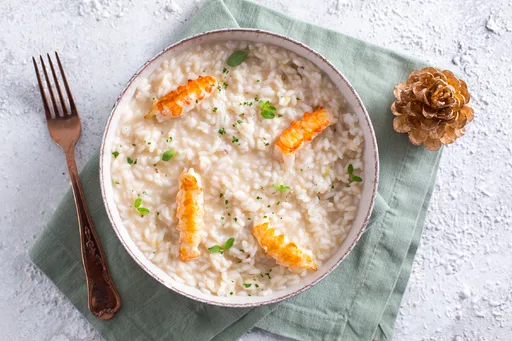 Risotto with champagne and prawns