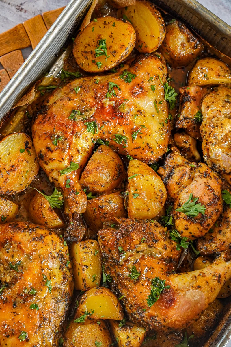 Pollo al horno fácil al estilo griego