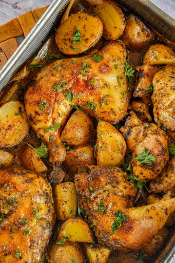 Pollo al horno fácil al estilo griego