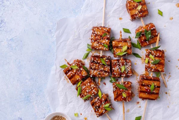 Grilled Tofu Skewers with Teriyaki Glaze