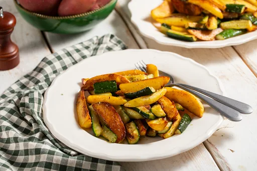 Patate e zucchine in padella