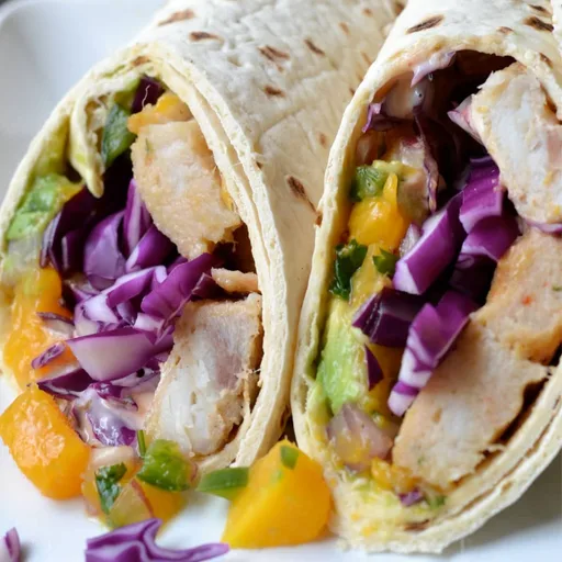 Grilled Fish Wrap Sandwich with Fresh Mango Salsa