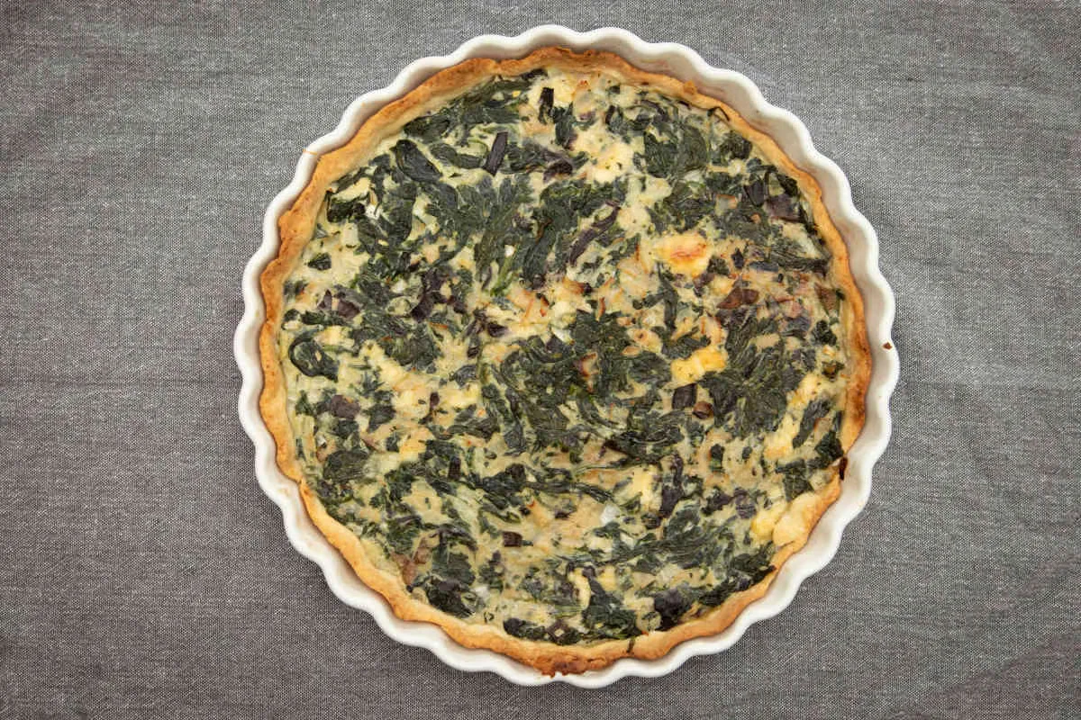 Spinach and goat’s cheese quiche