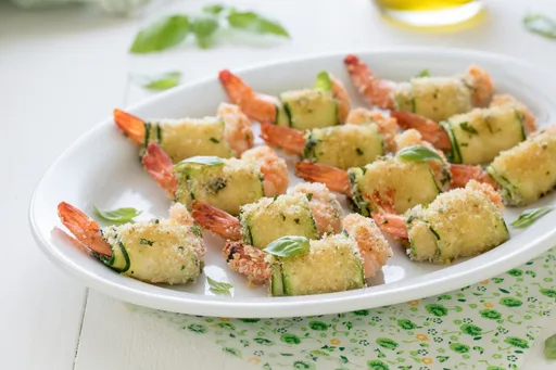 Involtini di zucchine e gamberi