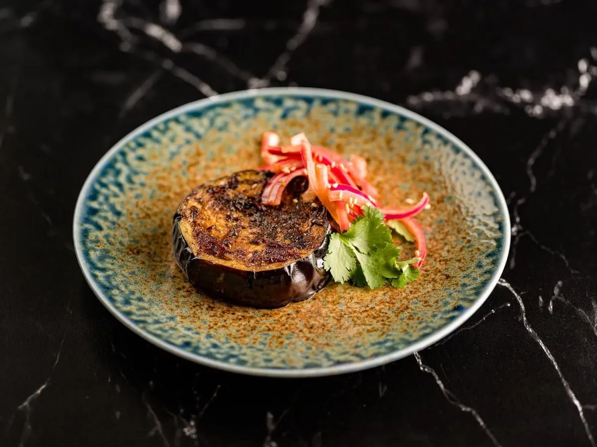 Eggplant Steaks with Black Garlic and Ginger Glaze