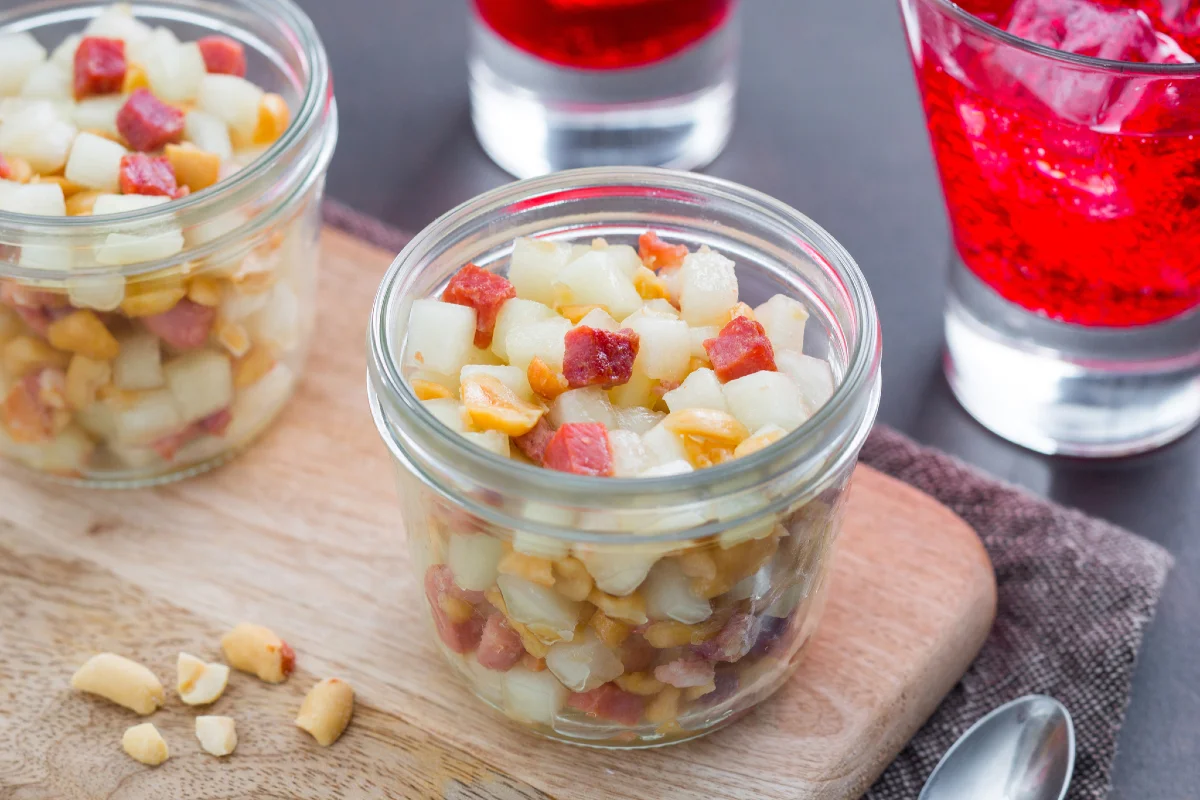 Taças de melão e pancetta