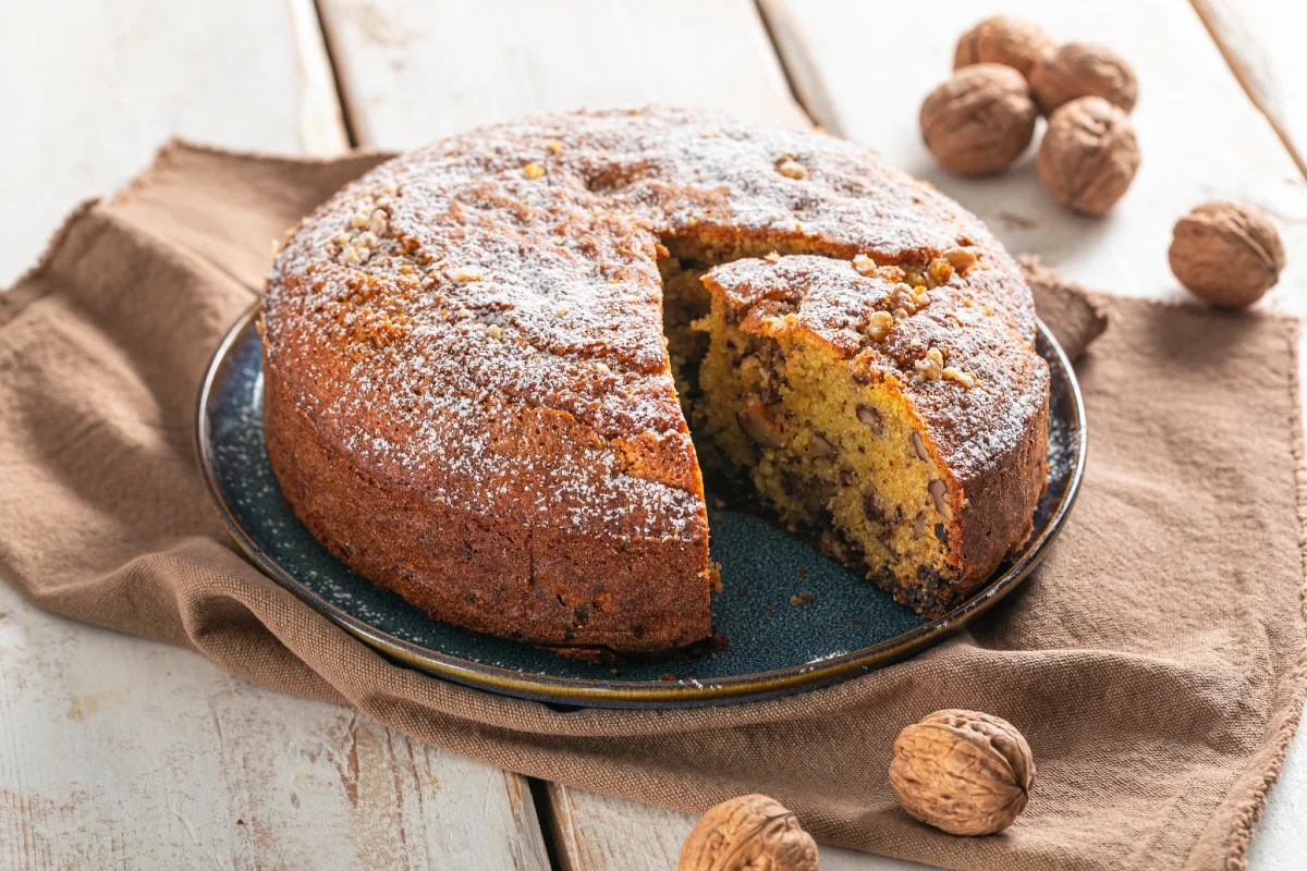 Tarta de nueces y chocolate