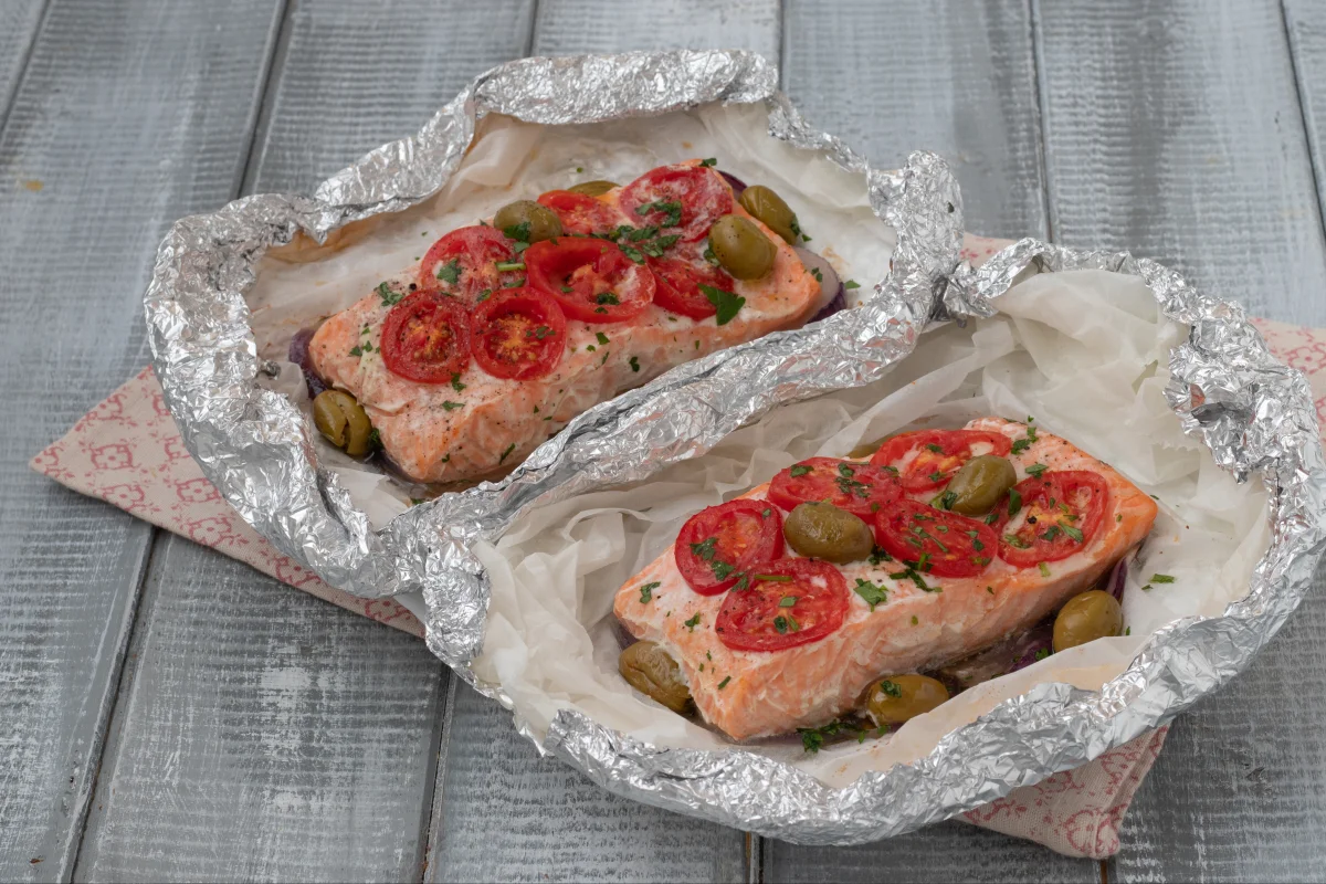 Filets de saumon en papillote