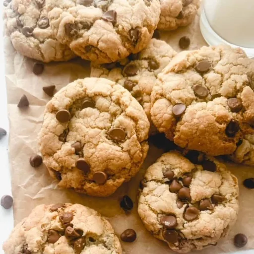 Biscotti senza glutine con gocce di cioccolato e burro nocciola