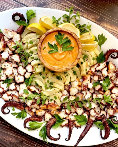 Grilled Octopus With A Smoked Paprika & Garlic Aioli