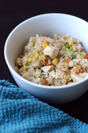 Gebratener Reis mit Hähnchen
