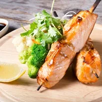Grilled Teriyaki Salmon Skewers