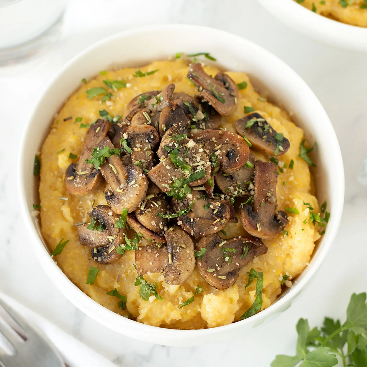 Creamy Mushroom Polenta (Vegan)