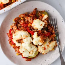 Sformato di quinoa e fagioli bianchi