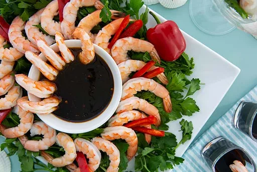 Shrimp Cocktail with Tamari Honey Dipping Sauce