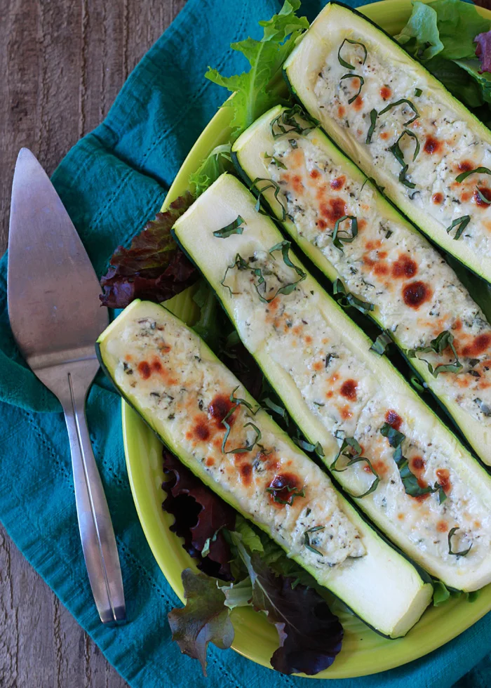 Cheese Stuffed Zucchini Boats