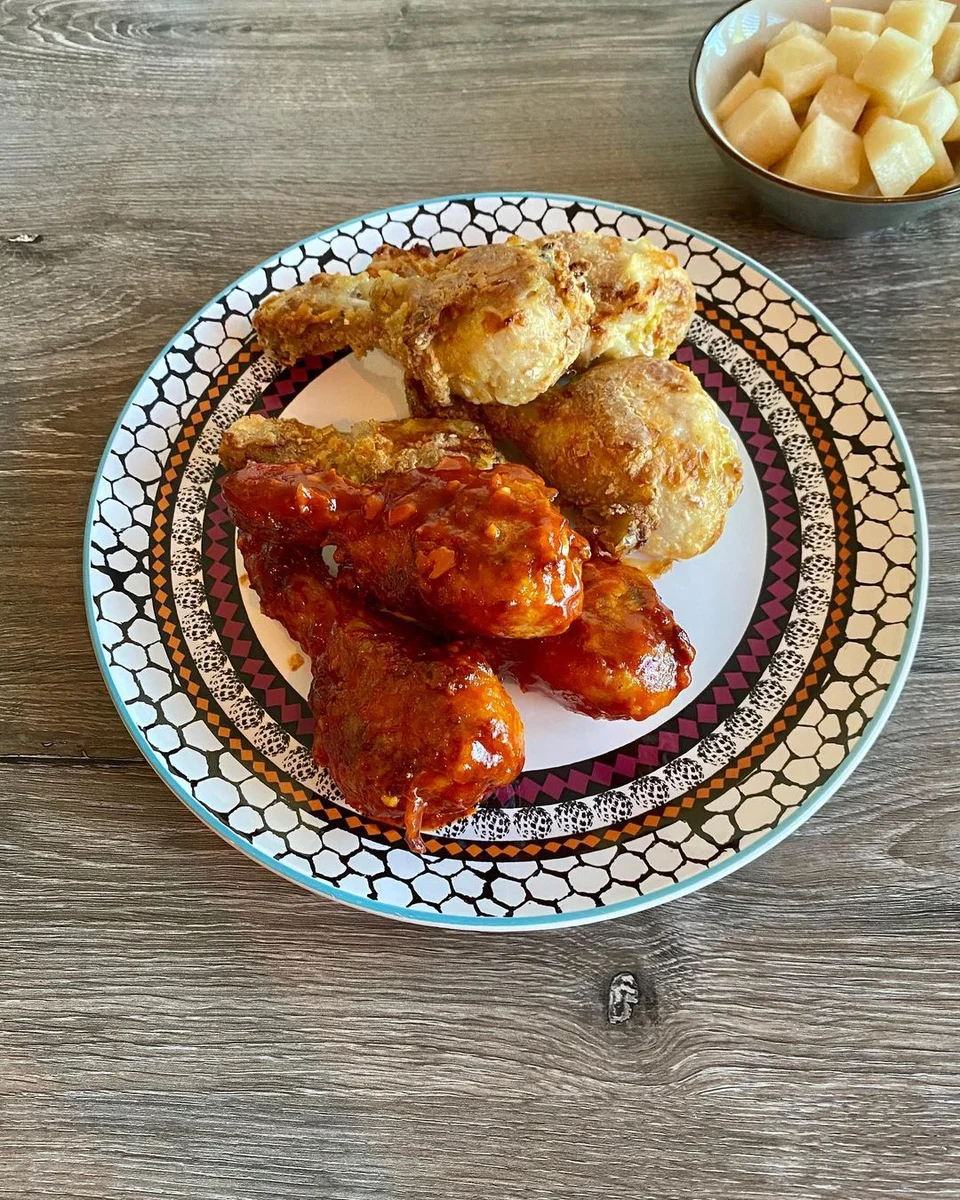 Cosce di pollo fritto coreano al forno