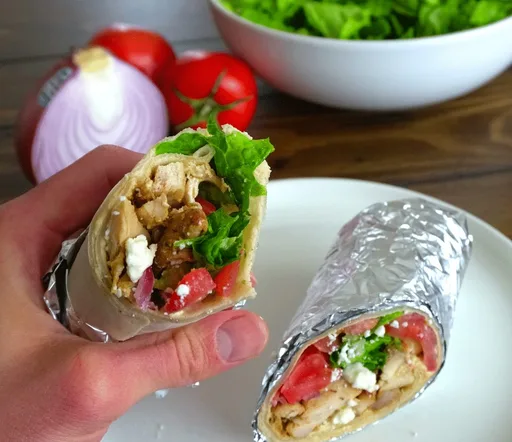 Wraps mediterrâneos com grão-de-bico assado