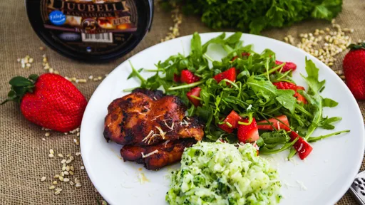 Muslos de pollo con puré de verduras