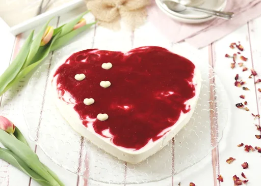 Raspberry cream cheese cake (no-bake cheesecake)