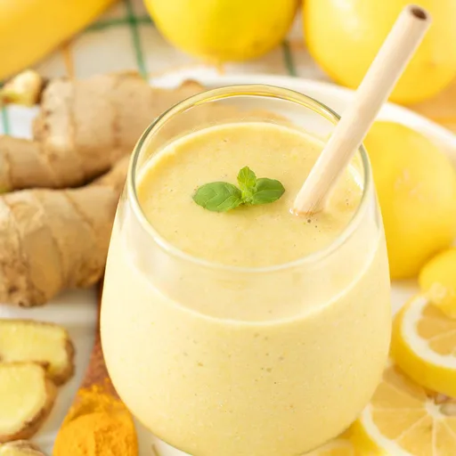 Banana Lemon Ginger Smoothie With Turmeric
