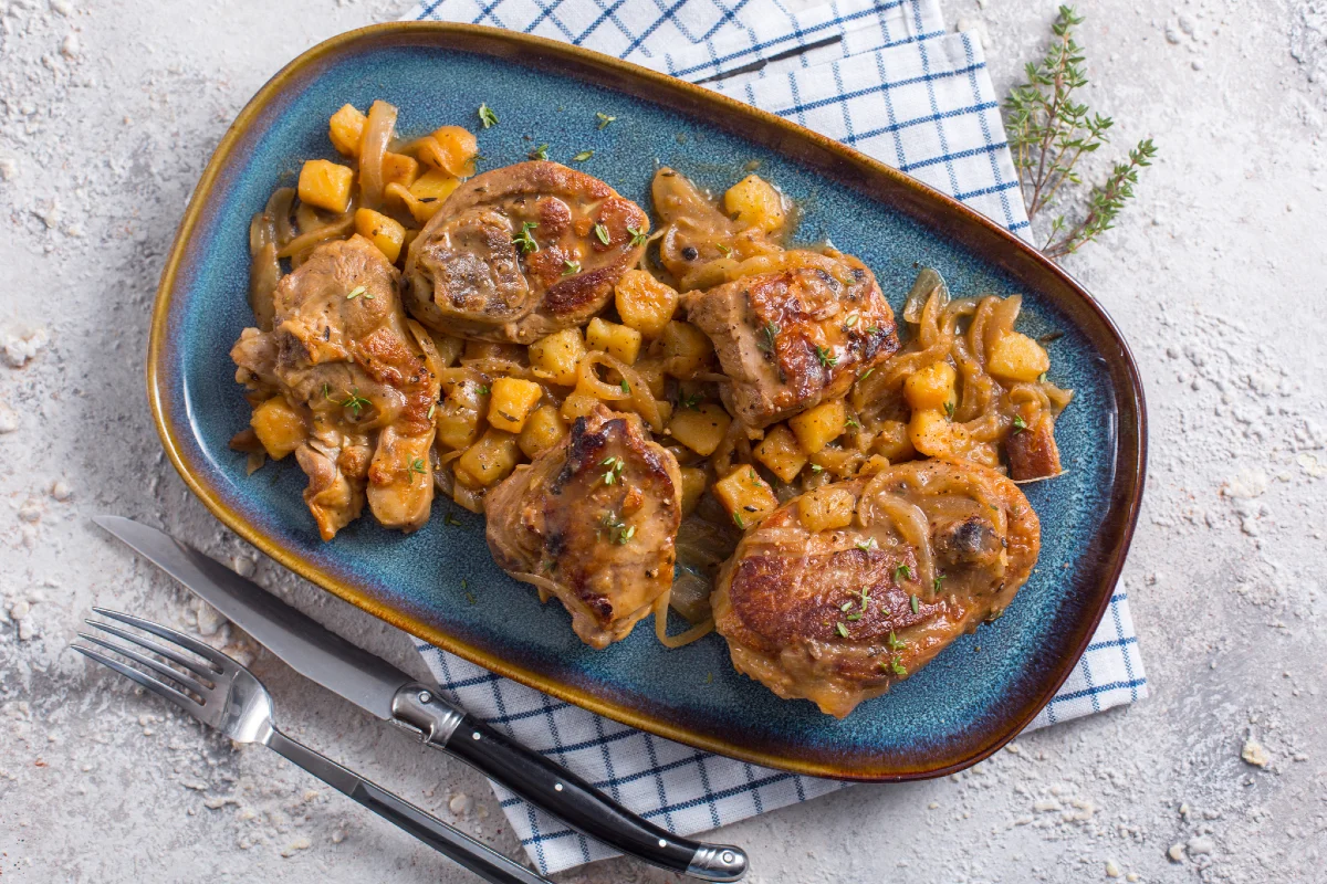 Pan-fried kid goat