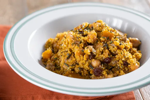 Cuscús garbanzos, pollo y calabaza