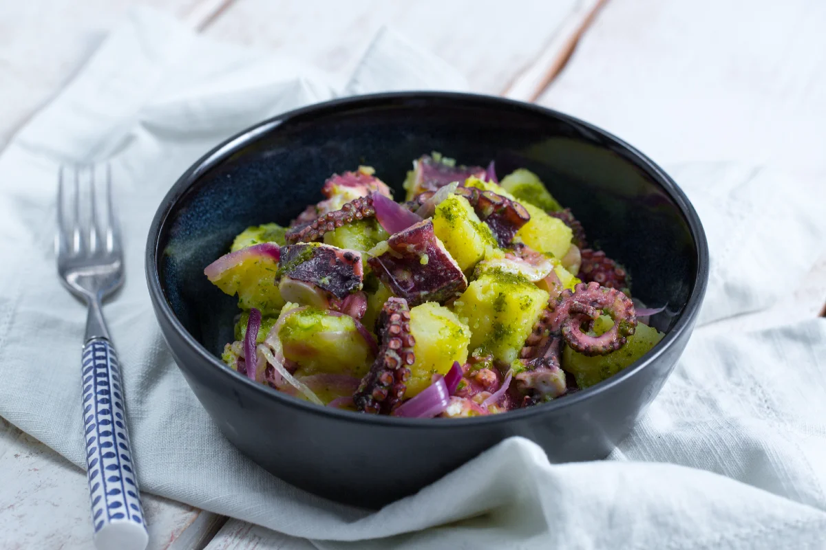 Octopus, potatoes and onions
