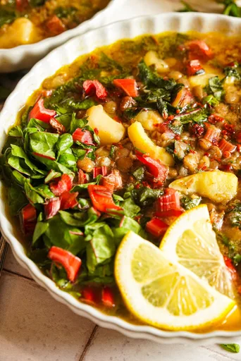 Adas Bil Hamod (Lebanese Lentil Swiss Chard Soup)