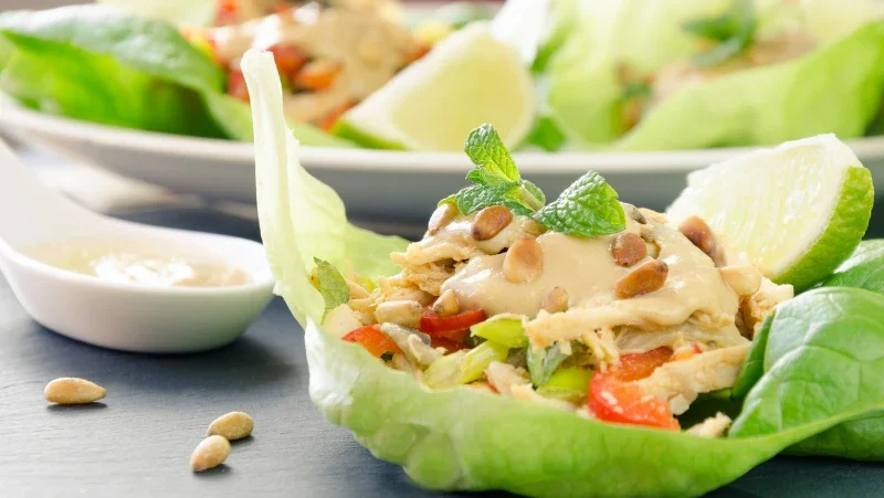 Lemongrass Chicken Lettuce Wraps