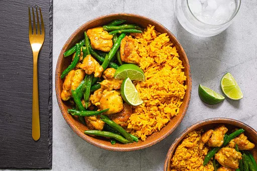 Turmeric Black Pepper Honey Chicken with Turmeric Rice