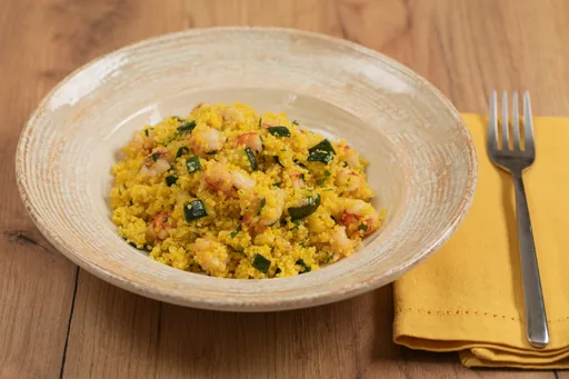 Cous cous con zucchine e gamberi