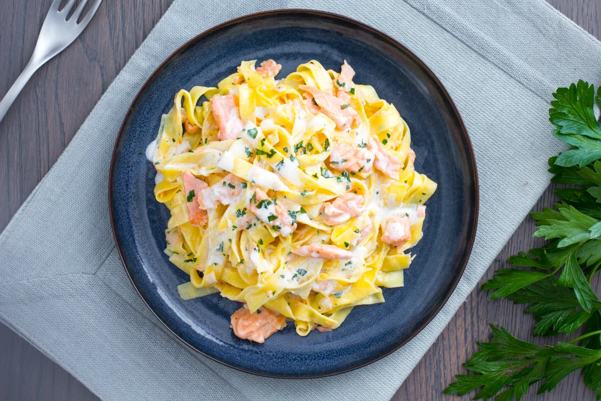 Pasta con salmón