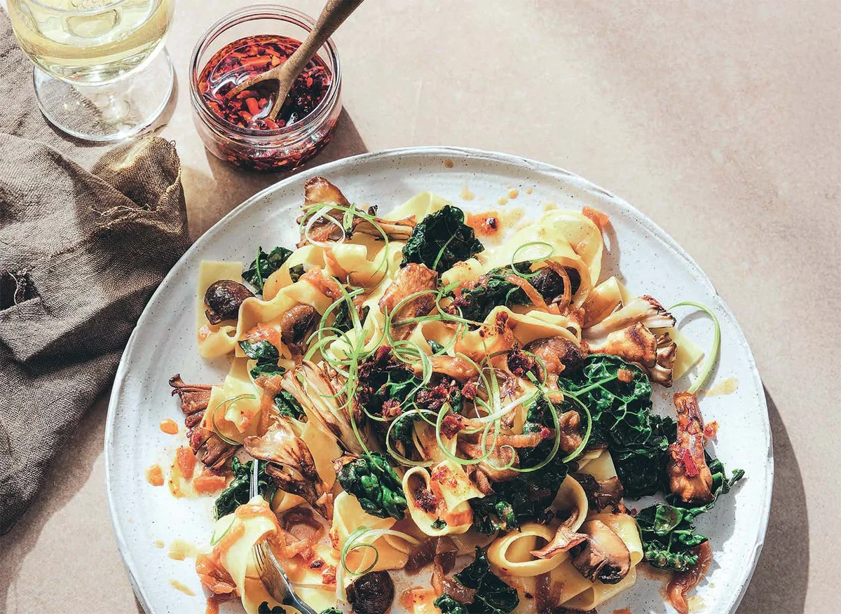 Caramelized Mushroom and Onion Pasta