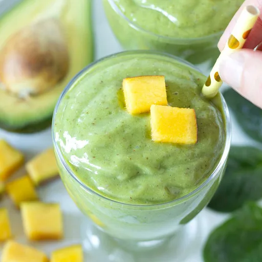 Batido verde de mango y aguacate sin yogur